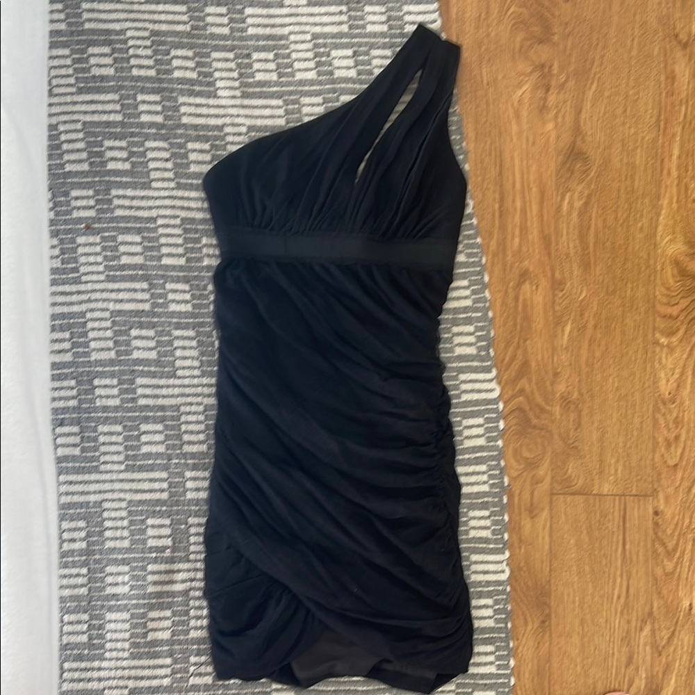 BCBG Maxazria One-Shoulder Black Dress